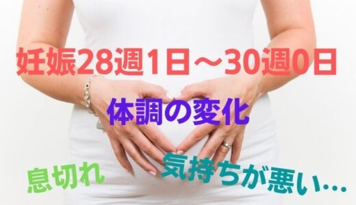 妊娠28週1日～30週の体調の変化