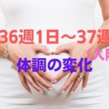 妊娠36週1日～37週5日（入院する前日）の体調の変化