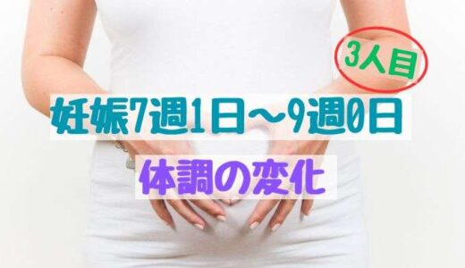 妊娠7週1日〜9週0日の体調の変化（3人目）