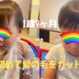 1歳9ヶ月、初めて髪の毛をカット
