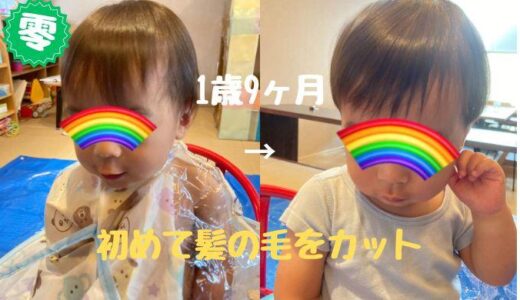 1歳9ヶ月、初めて髪の毛をカット